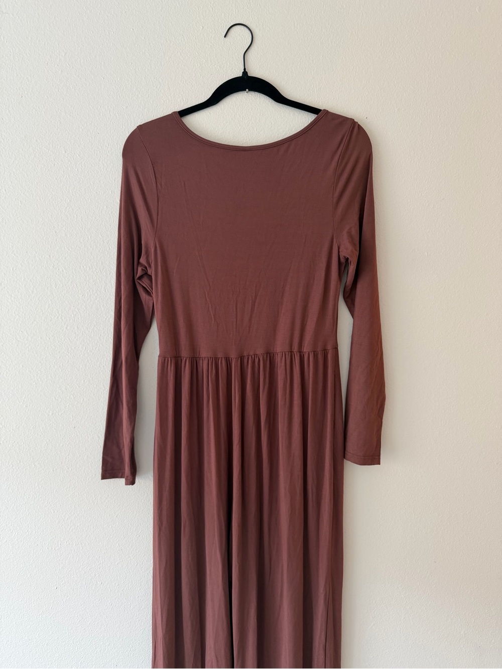 Wide-Leg Brown Jumpsuit - Picture 8 of 9